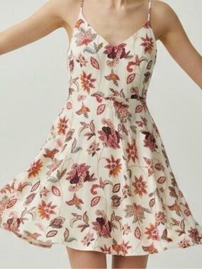 LOFT Women's floral paisley Cami Dress Sz 4P Lined  beach party breezy y2k